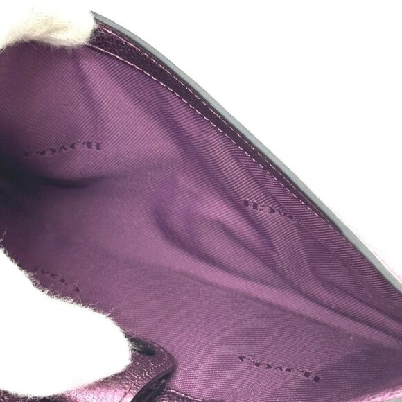 COACH 59958 Pop-up Wallet Messenger Bag Shoulder Bag Leather purple - Picture 10 of 13